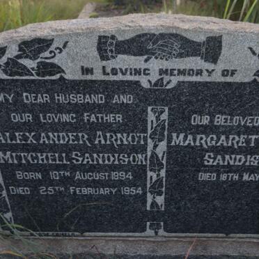 SANDISON Alexander Arnot Mitchell 1894-1954 & Margaret Jane -1963