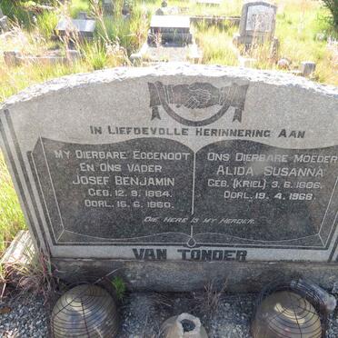 TONDER Josef Benjamin, van 1884-1960 & Alida Susanna KRIEL 1886-1966