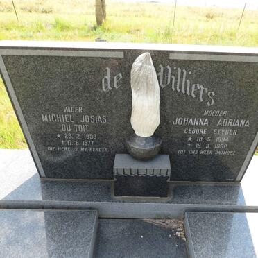 VILLIERS Michiel Josias du Toit, de 1898-1977 & Johanna Adriana STYGER 1894-1982