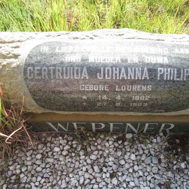 WEPENER Gertruida Johanna Philipina nee LOURENS 1902-1983