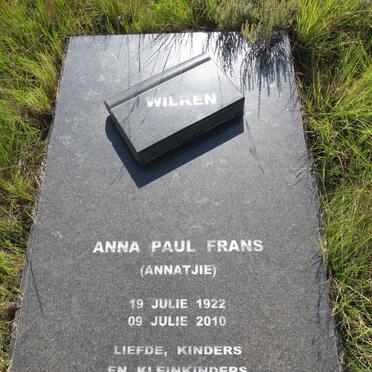 WILKEN Anna Paul Frans 1922-2010