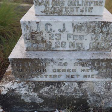 WATSON M.I.C.J. 1926-1928 