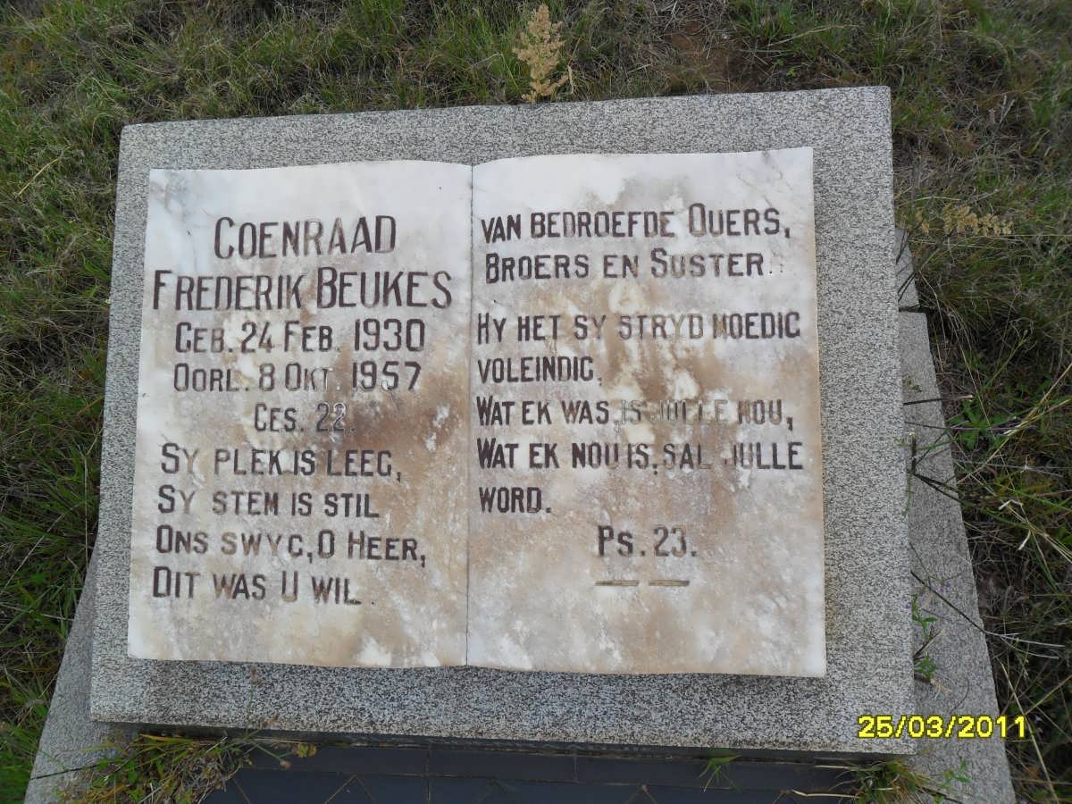 BEUKES Coenraad Frederik 1930-1957