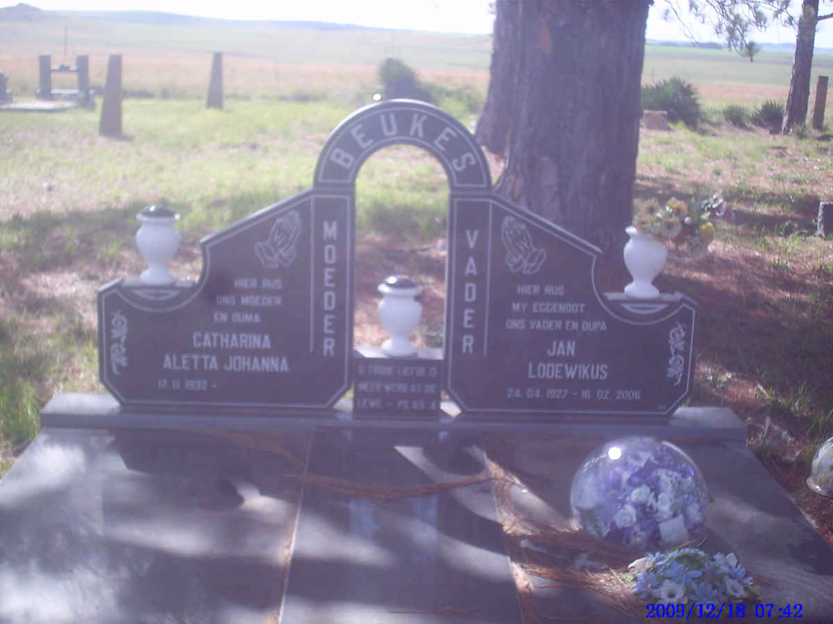 BEUKES Jan Lodewikus 1927-2006 & Catharina Aletta Johanna 1932-