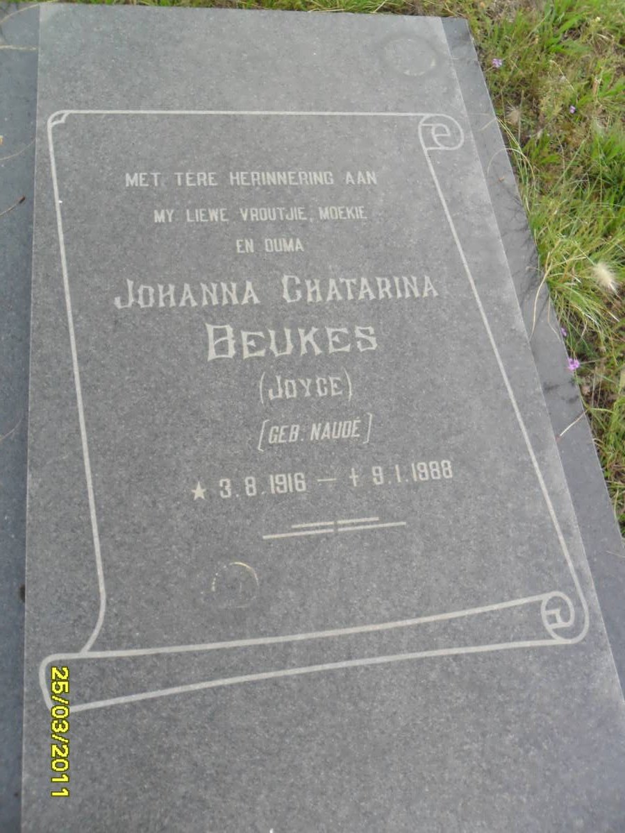BEUKES Johanna Chatarina nee NAUDE 1916-1988