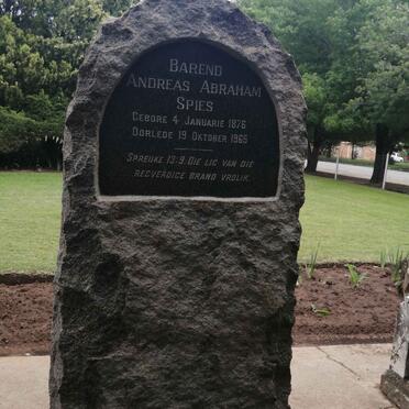 SPIES Barend Andreas Abraham 1876-1965