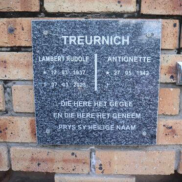 TREURNICH Lambert Rudolf 1937-2023 & Antionette 1942-