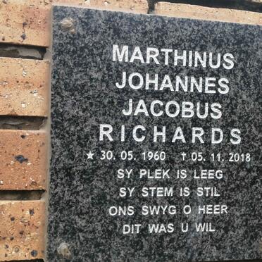 RICHARDS Marthinus Johannes Jacobus 1960-2018