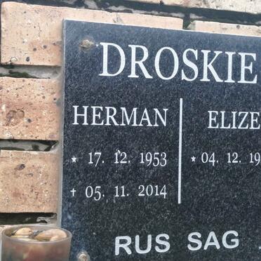 DROSKIE Herman 1953-2014 &amp; Elize 1950-