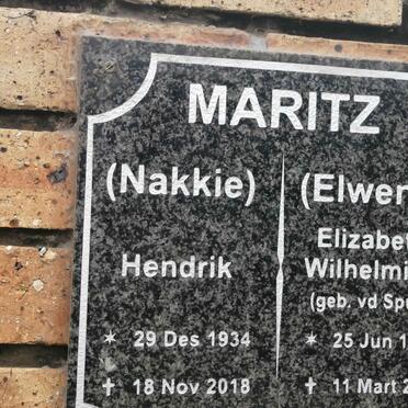 MARITZ Hendrik 1934-2018 &amp; Elizabeth Wilhelmina V.D. SPUY 1937-2020