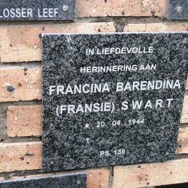 SWART Francina Barendina 1944-