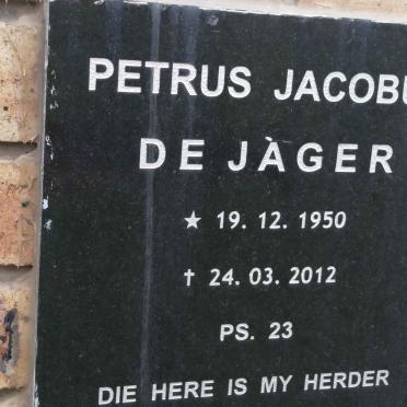 JAGER Petrus Jacobus, de 1950-2012