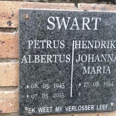 SWART Petrus Albertus 1945-2015 &amp; Hendrika Johanna Maria 1944-