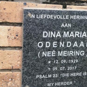 ODENDAAL Dina Maria nee MEIRING 1929-2017
