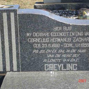 GREYLING Cornelius Hermanus Zacharias 1889-1956