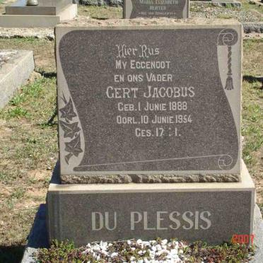 PLESSIS Gert Jacobus, du 1888-1954