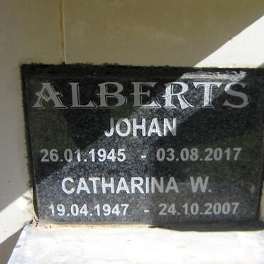 ALBERTS Johan 1945-2017 &amp; Catharina W. 1947-2007