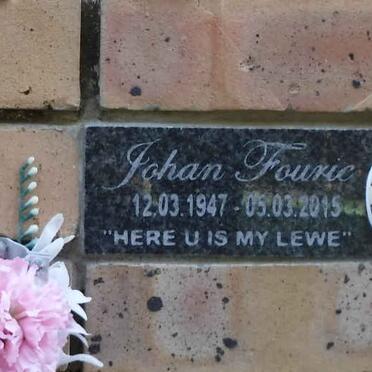 FOURIE Johan 1947-2015