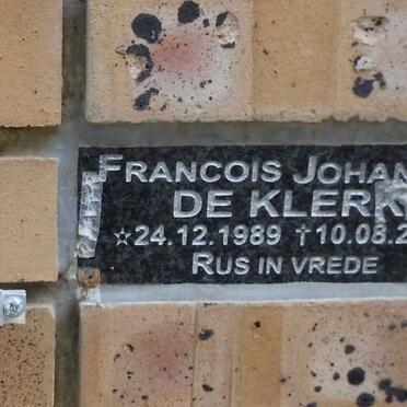 KLERK Francois Johannes, de 1989-2014
