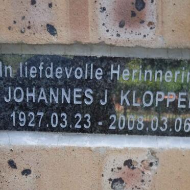 KLOPPER Johannes J. 1927-2008