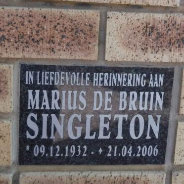 SINGLETON Marius de Bruin 1932-2006