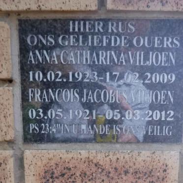 VILJOEN Francois Jacobus 1921-2012 &amp; Anna Catharina 1923-2009