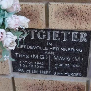 POTGIETER M.G. 1942-2016 &amp; M. 1943-
