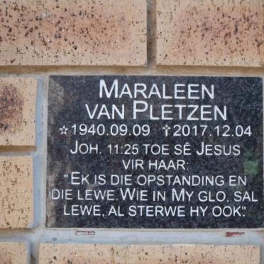 PLETZEN Maraleen, van 1940-2017