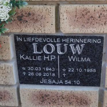 LOUW H.P. 1943-2018 &amp; Wilma 1955-