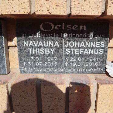 OELSEN Johannes Stefanus 1941-2016 & Navauna Thisby 1947-2015