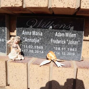 WILKENS Adam Willem Frederick 1943-2019 & Anna Maria 1949-2014