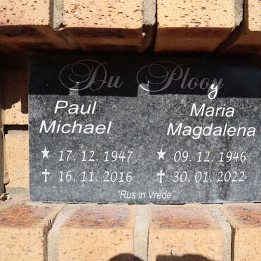 PLOOY Paul Michael, du 1947-2016 & Maria Magdalena 1946-2022