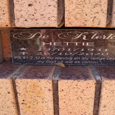 KLERK Hettie, de 1931-2020