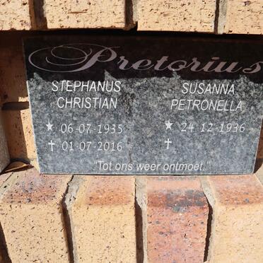 PRETORIUS Stephanus Christian 1935-2016 & Susanna Petronella 1936-
