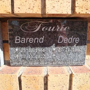 FOURIE Barend 1966-2022 & Dedre 1960