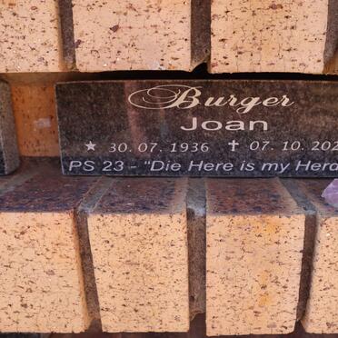 BURGER Joan 1936-2021