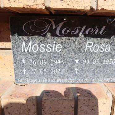 MOSTERT Mossie 1945-2023 & Rosa 1950-