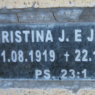 JACOBS Christina J.E. 1919-2004