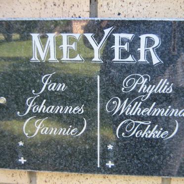 MEYER Jan Johannes &amp; Phyllis Wilhelmina