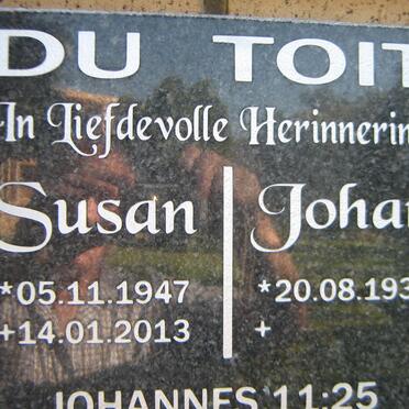 TOIT Johan, du 1936- &amp; Susan 1947-2013