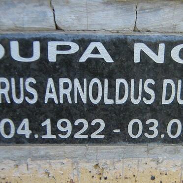 PLESSIS Petrus Arnoldus, du 1922-2011