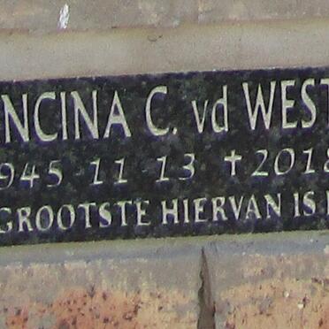 WESTHUIZEN Francina C., van der 1945-2018