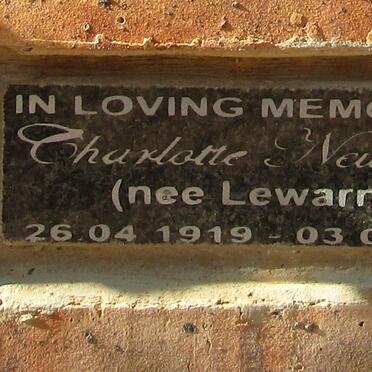 NEUMANN Charlotte nee LEWARNE 1919-2008