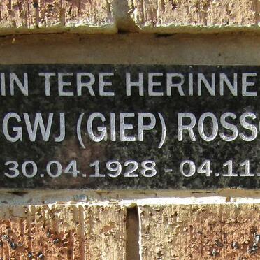ROSSOUW G.W.J. 1928-2010