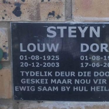 STEYN Louw 1925-2003 &amp; Doris 1932-2005