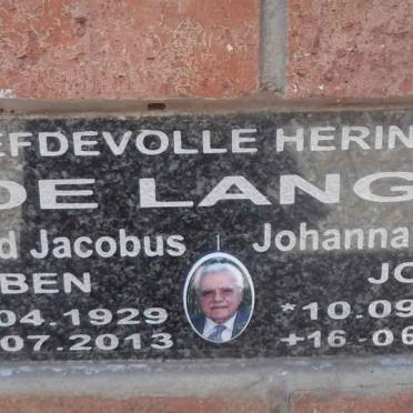 LANGE Barend Jacobus, de 1929-2013 &amp; Johanna Ethresia 1929-2017   7