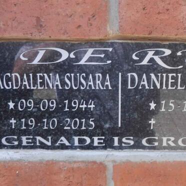 RU Daniel Jacobus, de 1945- &amp; Magdalena Susara 1944-2015