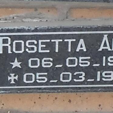ALLEN Rosetta 1916-1989