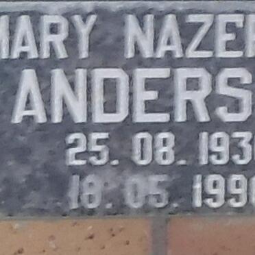 ANDERSON Mary Nazereth 1930-1996
