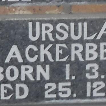 ACKERBERG Ursula 1910-1985